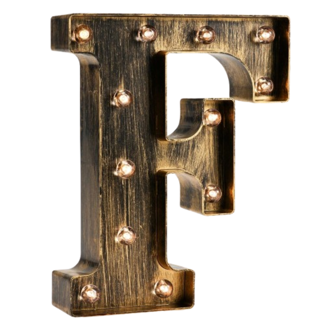 Golden Black LED Marquee Letter Light – Vintage Industrial Alphabet Light Sign for Home, Wedding & Party Decor